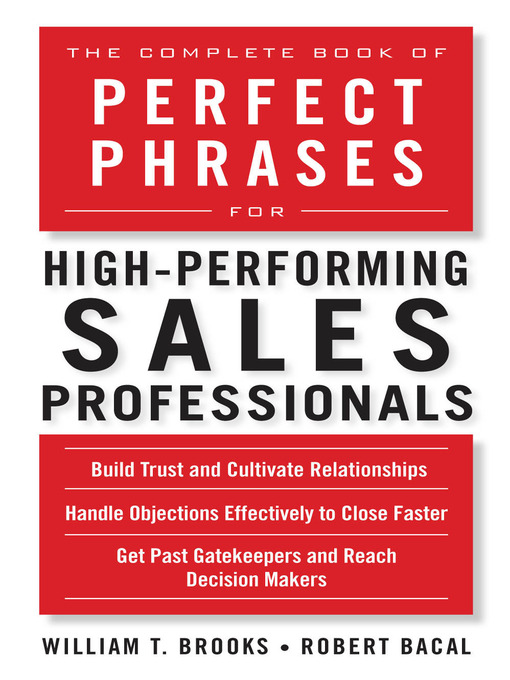 Cover image for The Complete Book of Perfect Phrases for High-Performing Sales Professionals